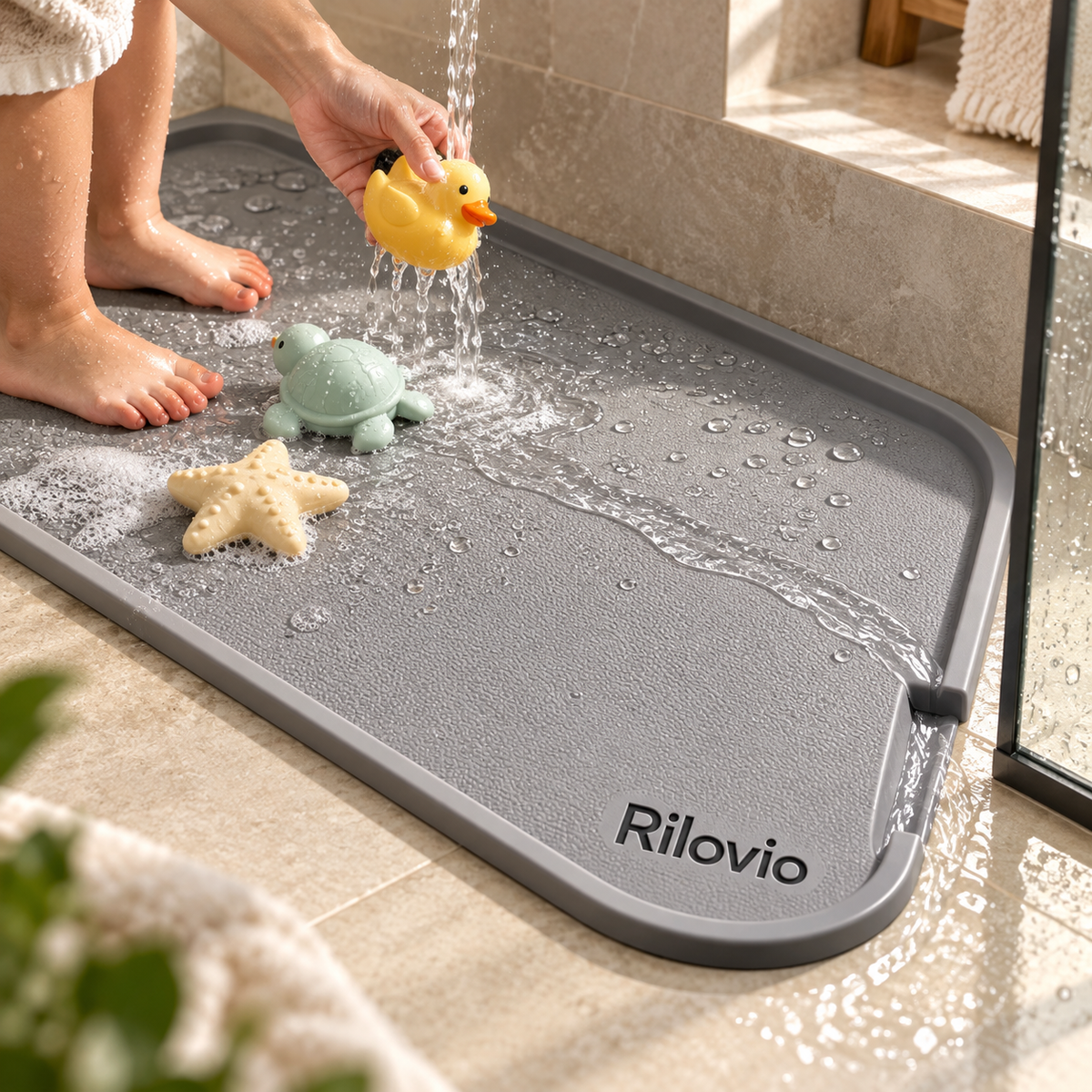 Rilovio EdgeChannel Silicone Bath Mat