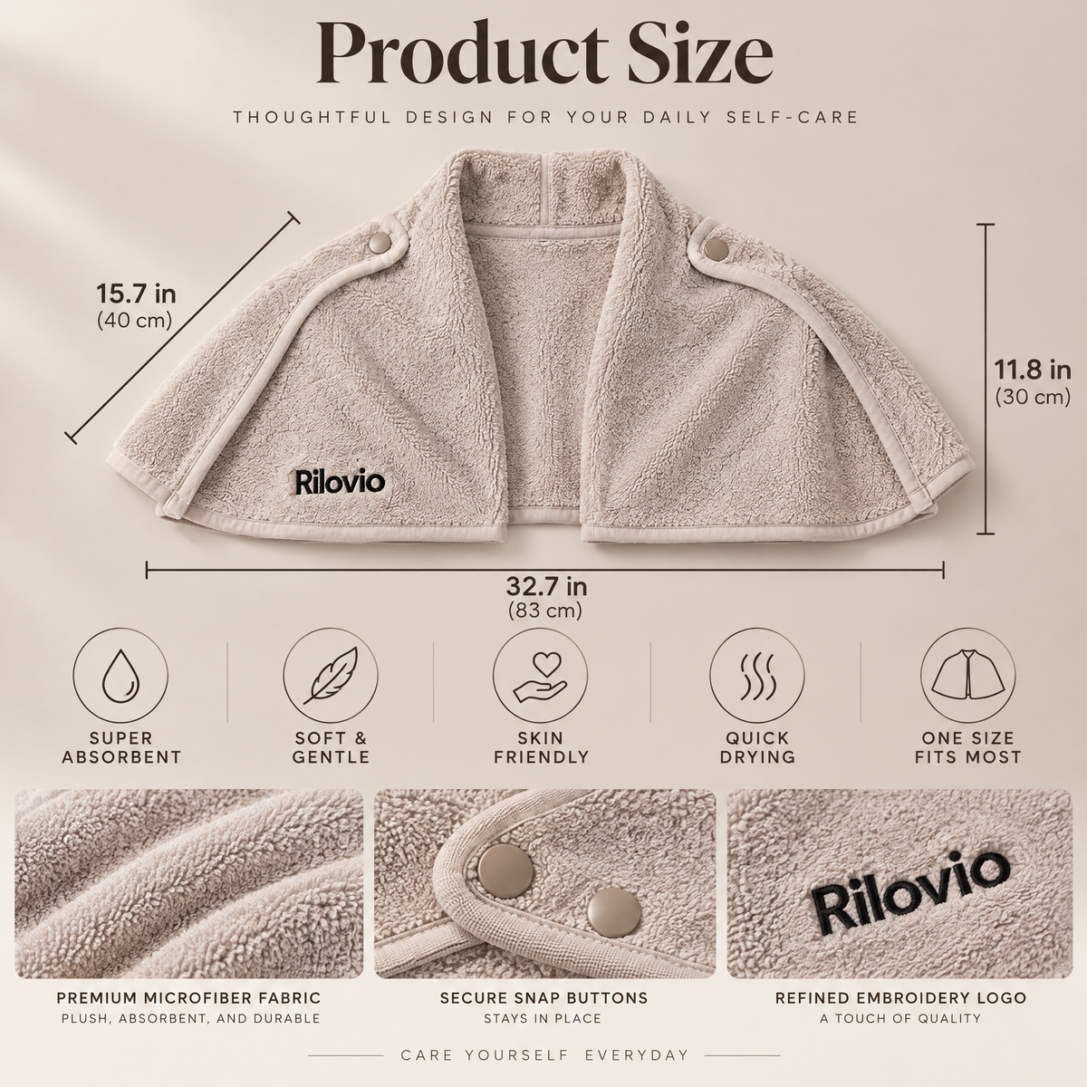 Rilovio SnapLoop Waffle Bath Towel