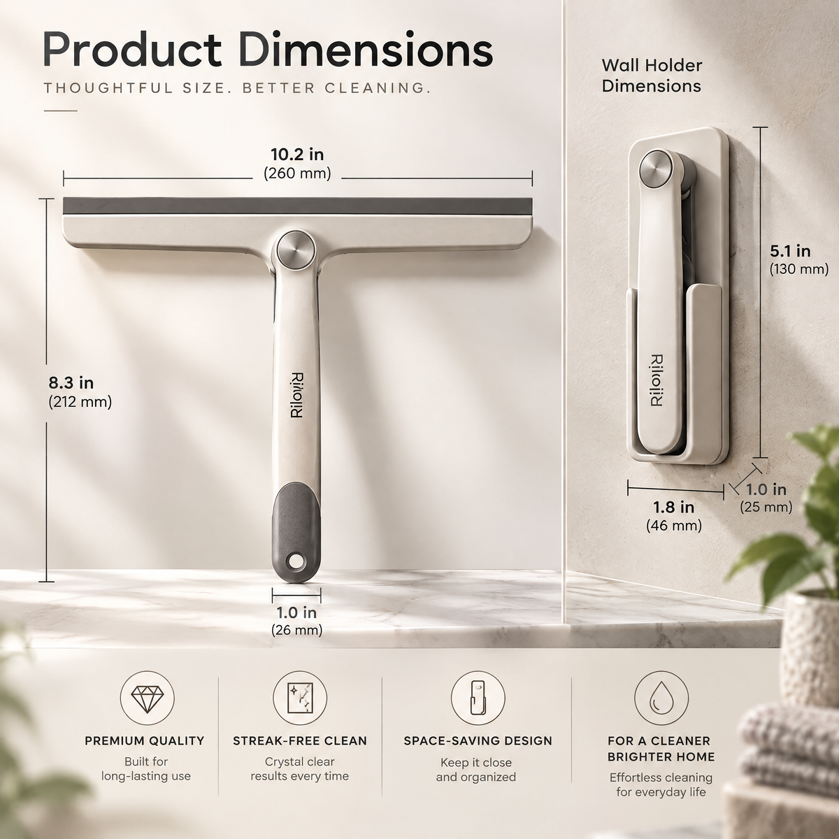 Rilovio FoldLine Shower Squeegee