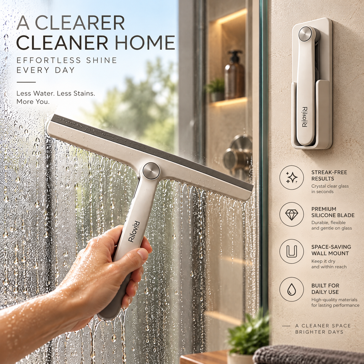 Rilovio FoldLine Shower Squeegee