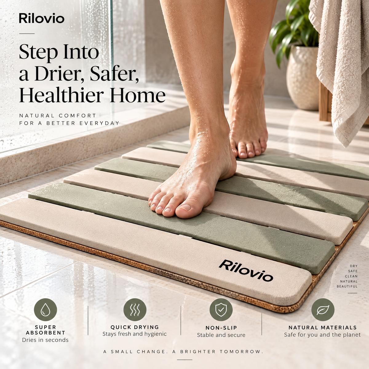 Rilovio FlexSlat Air-Dry Foot Mat