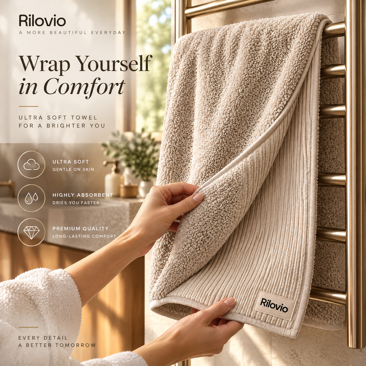 Rilovio FlipWeave Reversible Bath Towel