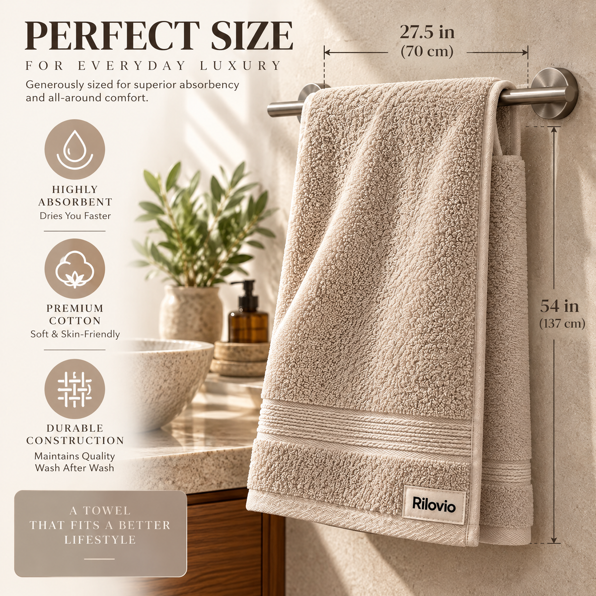 Rilovio DryPocket Hanging Hand Towel
