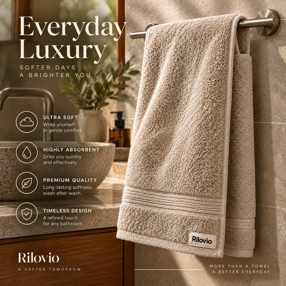 Rilovio DryPocket Hanging Hand Towel